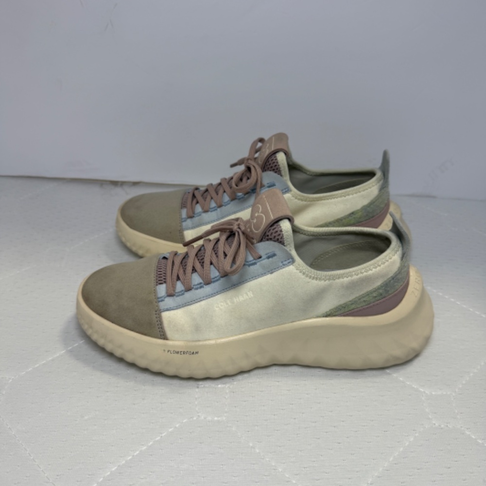 Cole Haan Zerogrand FlowerFoam Sneakers Womens Size 6.5 B Beige Suede Lace Up - Picture 4 of 8